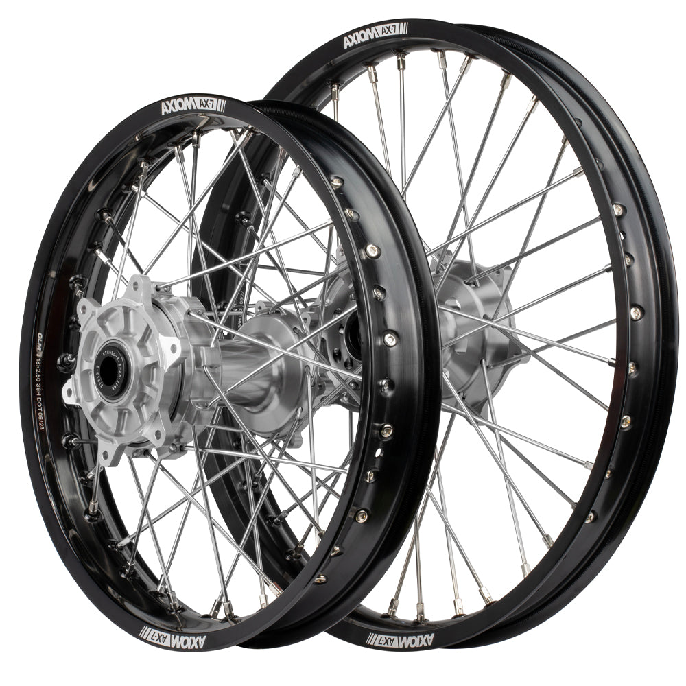 Axiom Suzuki DR650 1990-22 "Cush Drive" Black Rim / Silver Hub 21x1.85/18x2.50 Adventure Wheels