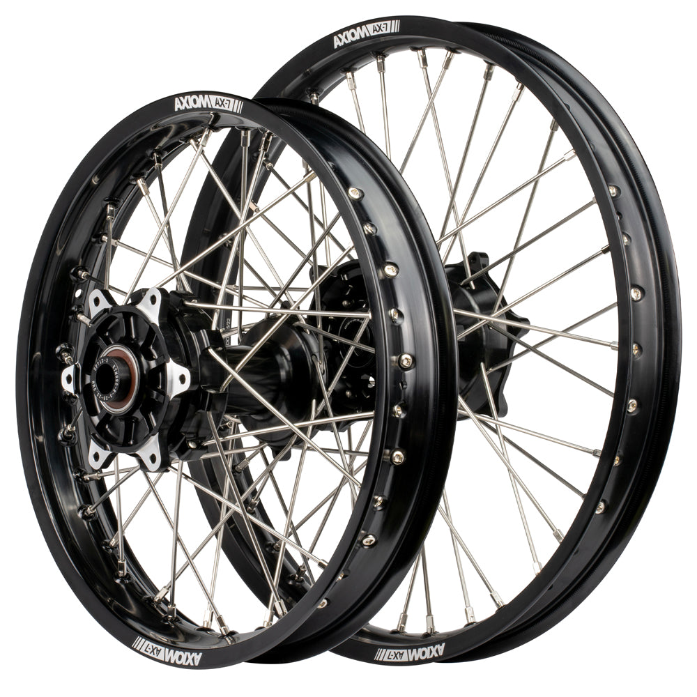 Axiom KTM 1090-1190-1290 2014-24 "Cush Drive" Black Rim / Black Hub 21x1.85 / 18x2.50 Adventure Wheelset