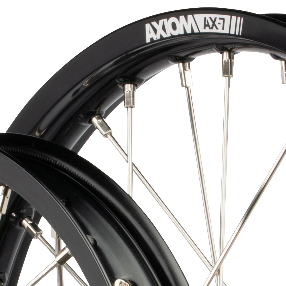 Axiom Kawasaki KX85 2001-24 BW Black Rim / Green Hub 19x1.4/17x1.85 Flat Track Wheel Set