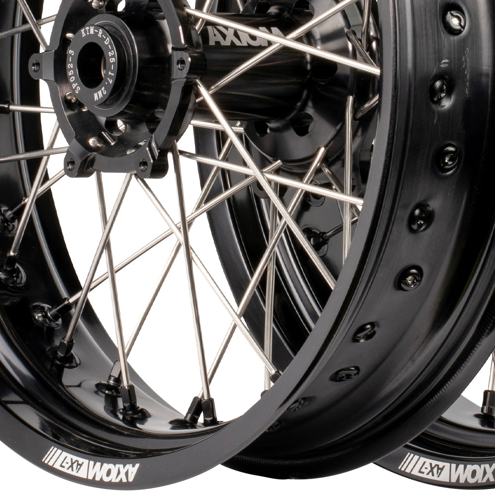 Axiom Yamaha WR250-450F 2019-2024 Black Rim / Black Hub / Black Nipples 17x.3.5/17x4.25 Supermoto Wheels