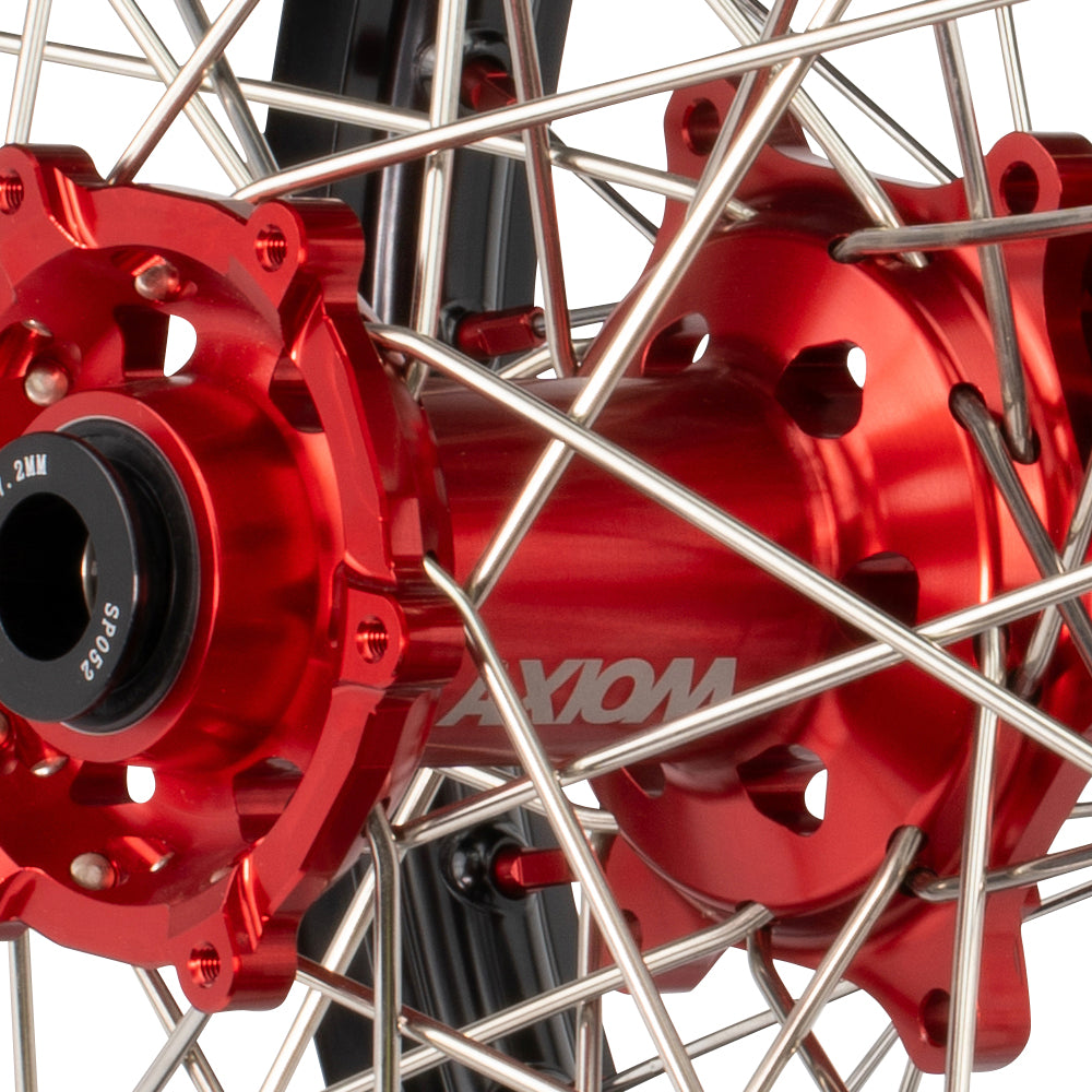 Axiom Honda CRF250-450R 2014-24 Black Rim / Red Hub / Red Nipples 21x1.6/19x2.15 Complete Wheel Set