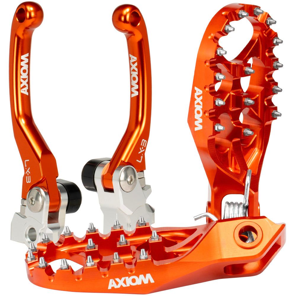 Axiom KTM SX-SXF 2023-24 / EXC-EXCF 2024 Orange Brake & Clutch Lever / Footpeg Kit