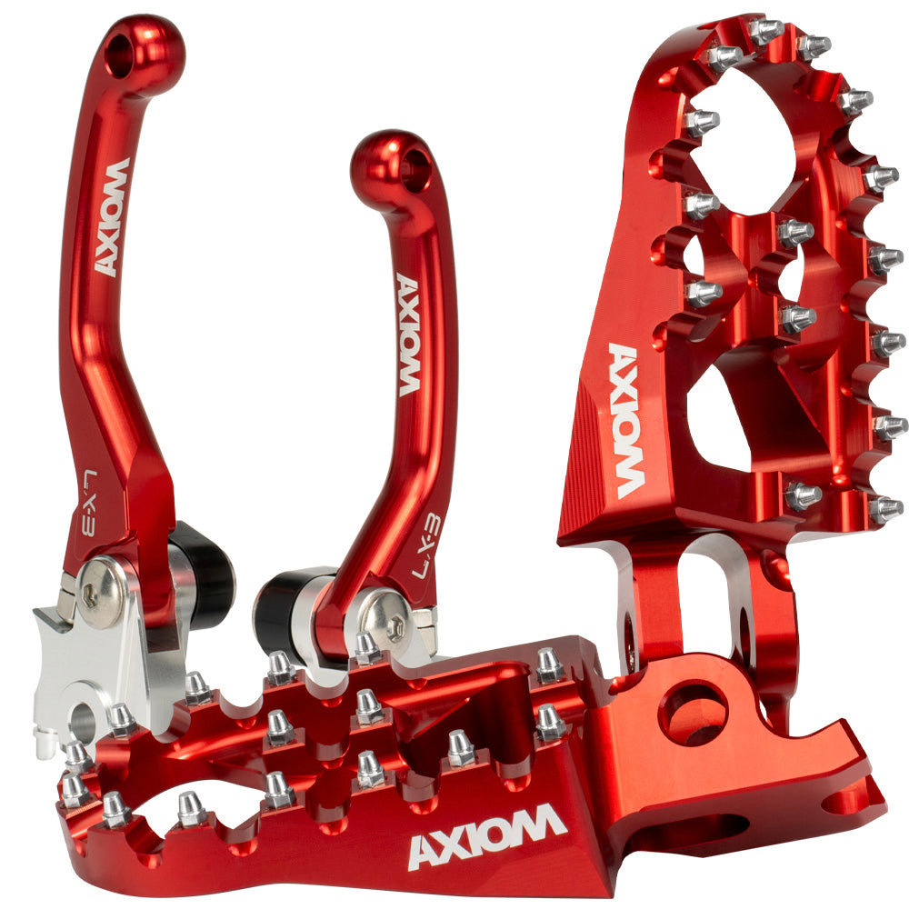 Axiom Honda CRF250 R 07-24 / CRF250 RX 19-22 / CRF450 07-20 / CRF450 RX 17-20 Red Brake & Clutch Lever / Footpeg Kit