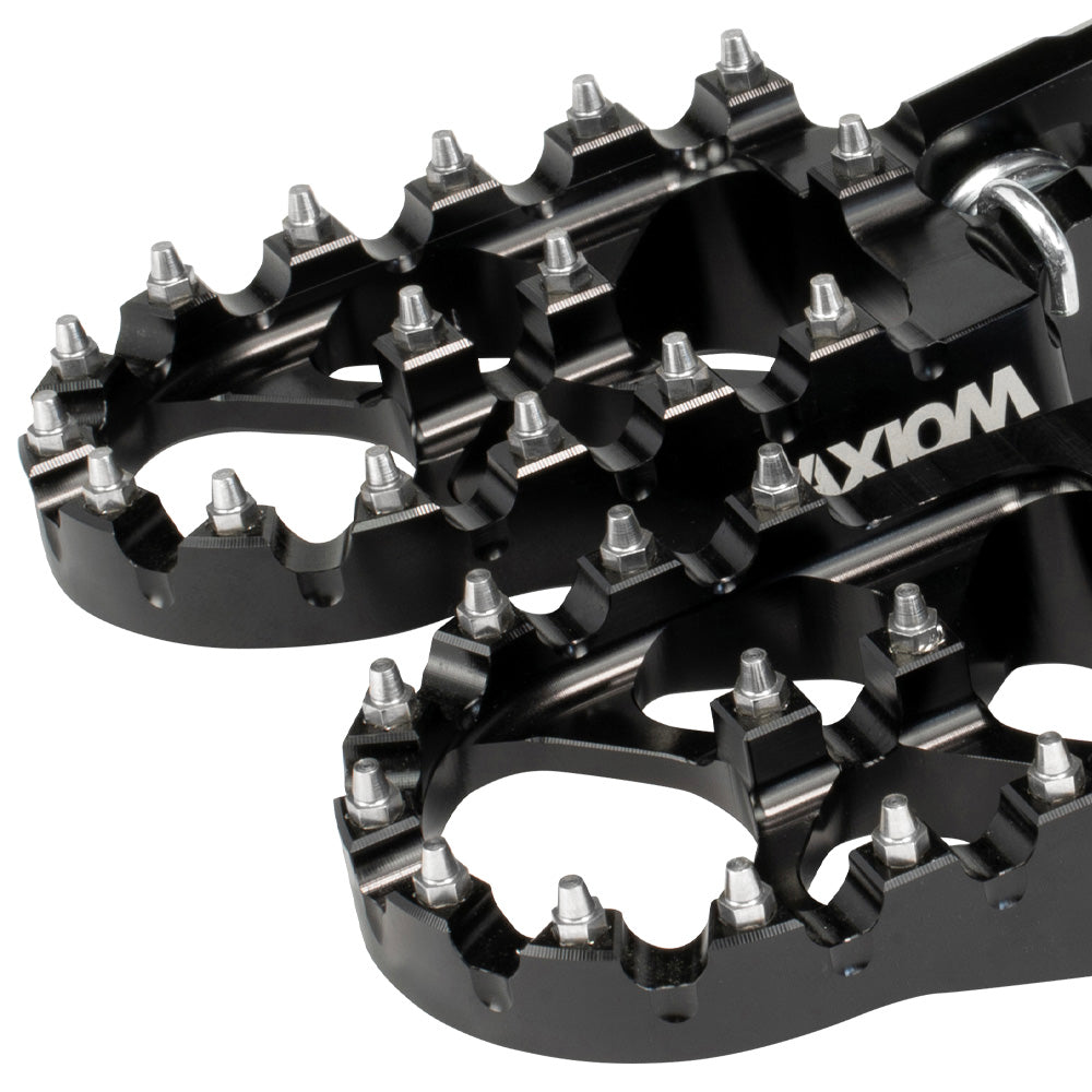 Axiom Honda CR125-250 02-07, CRF250-450 2004-23 Black Footpegs