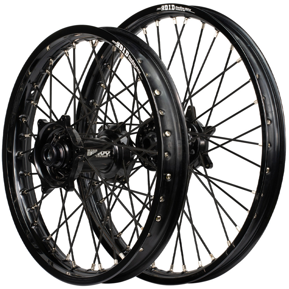 Envy/DID 21/19 Kawasaki KX125-250/KX250-450F 06-18 Black Rim / Black Hub Black Spokes Wheel Set