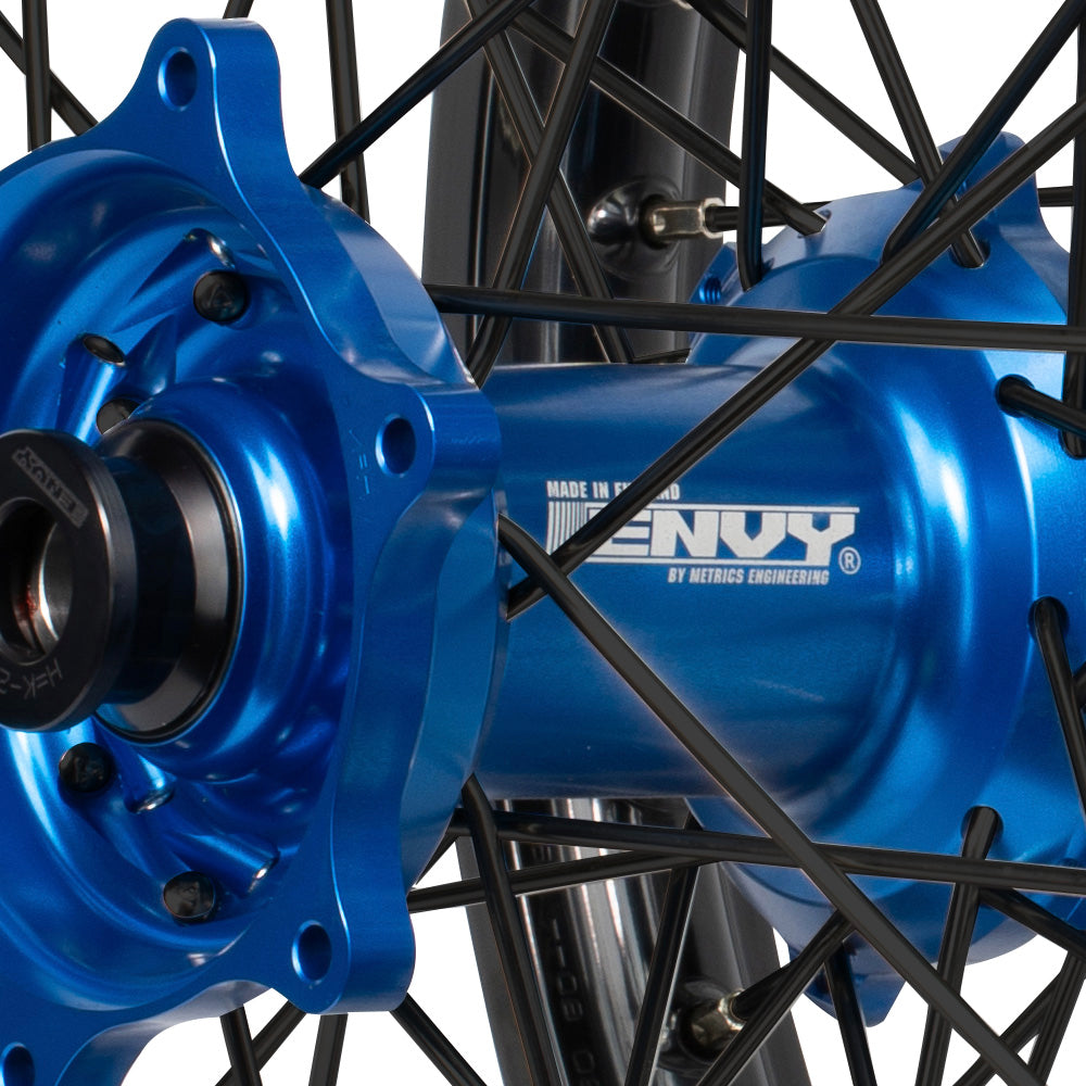 Envy/DID 21/19 KTM SX-SXF 15-22, Husqvarna TC-FC 16-22 Black Rim / Blue Hub Black Spokes Wheel Set