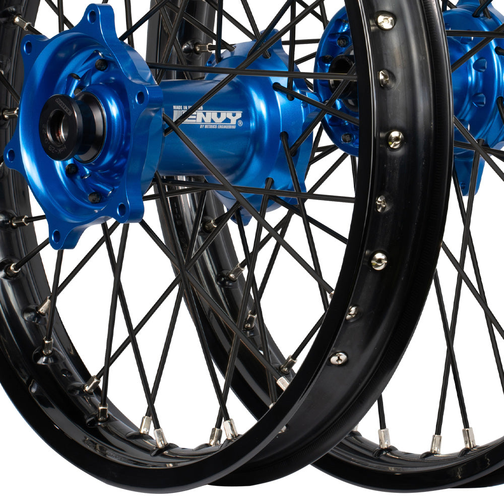 Envy/DID 21/19 KTM SX-SXF / Husqvarna TC-FC 23-24  Black Rim / Blue Hub Black Spokes Wheel Set