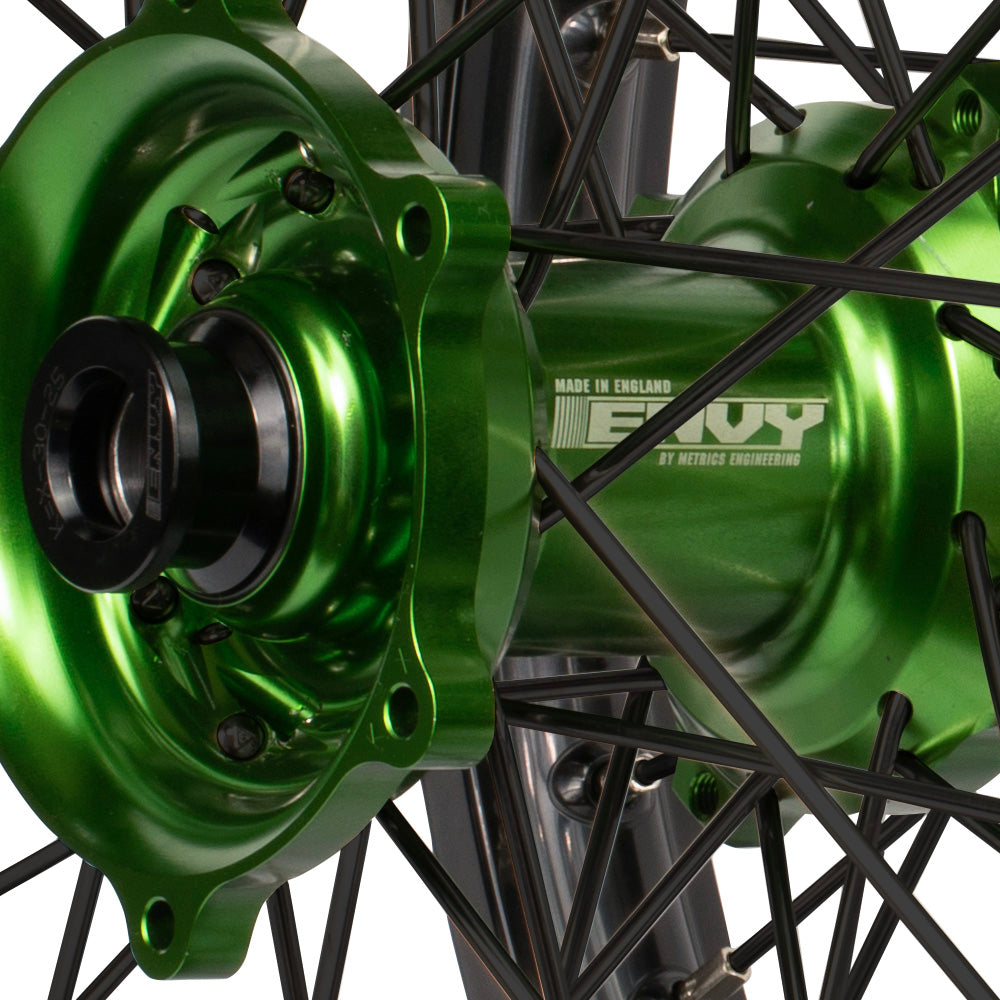 Envy/DID 21/19 Kawasaki KX250F 21-24/ KX450F 19-24 Black Rim / Green Hub Black Spokes Wheel Set