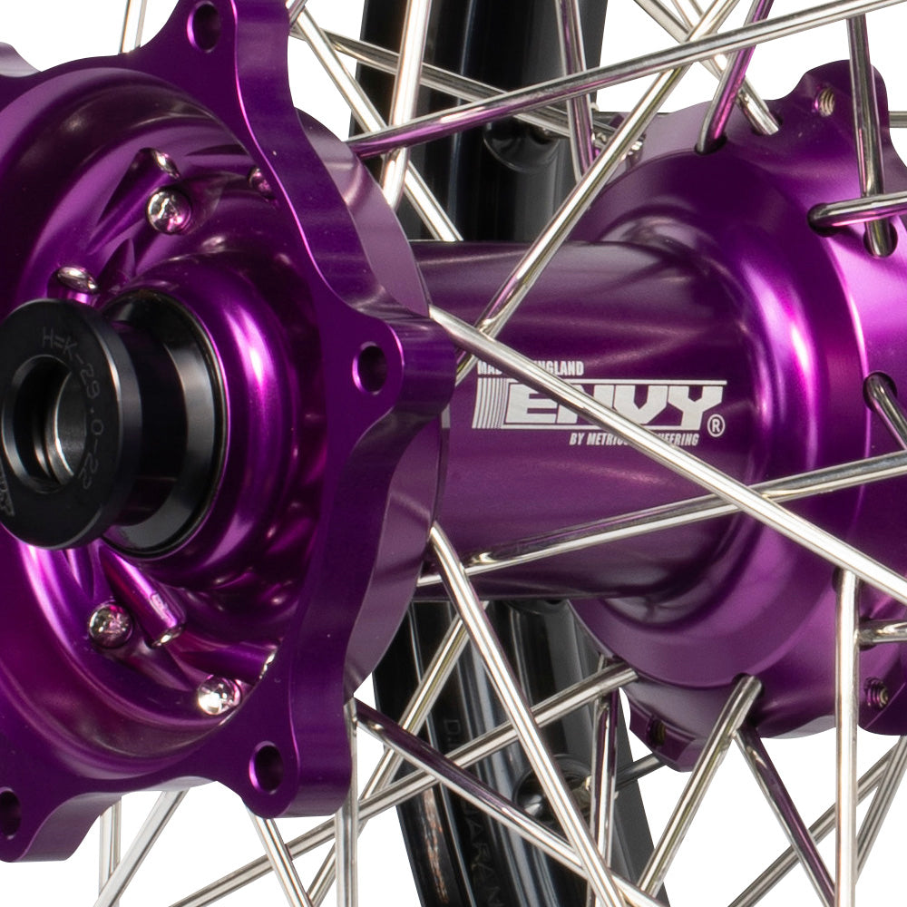 Envy/DID Kawasaki KX125-250-500 1993-98 Black/Purple Wheel Set
