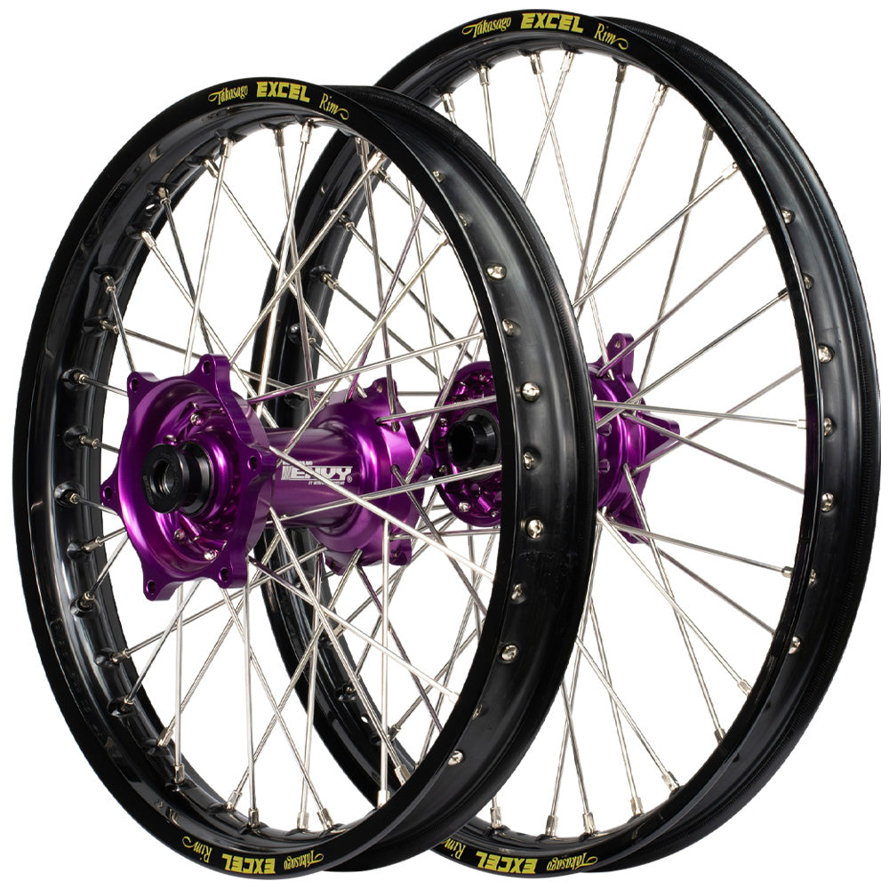 Envy/Excel 21/18 KTM EXC-EXCF 16-23 / Husqvarna TE-FE 16-23 Black/Purple Wheel Set