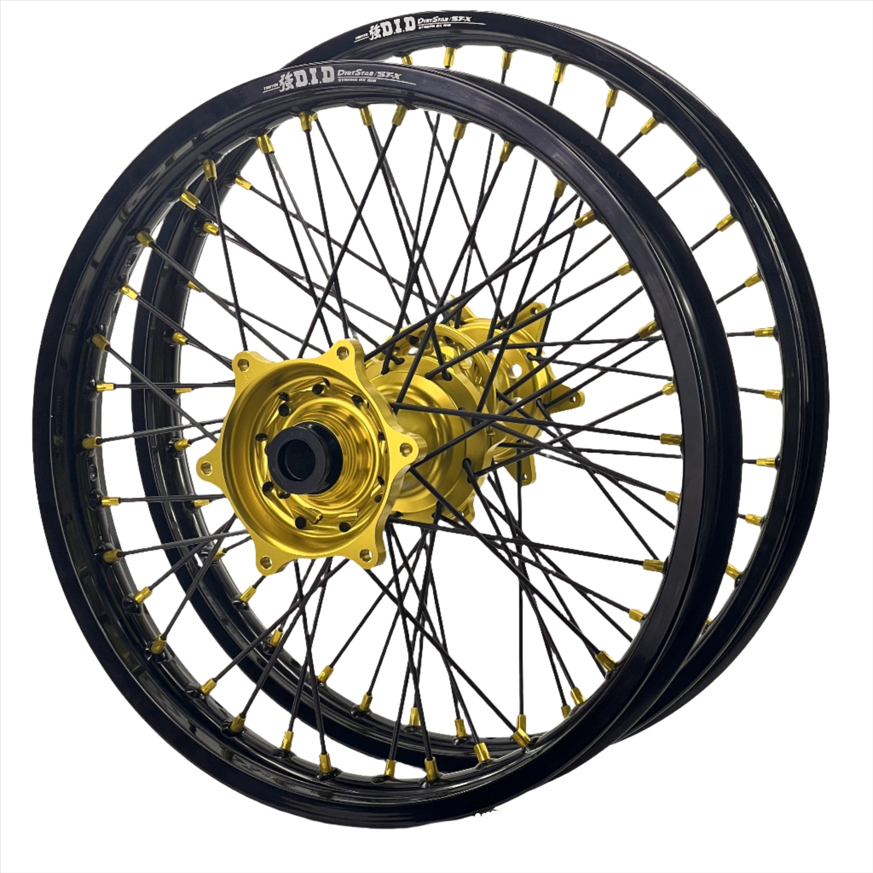 ENVY / DID 21/19x2.15 Triumph TF250-X 2024-25 Black Rim /High Viz Hub with Black Spokes/ High-Viz Nipples Wheel Set