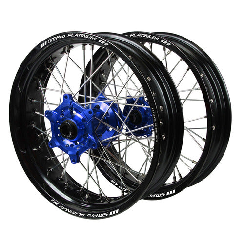 SM PRO Husqvarna TC-FC 125-450 2014-2024 17x3.5/17x4.25 Black/Blue Supermoto Wheel Set