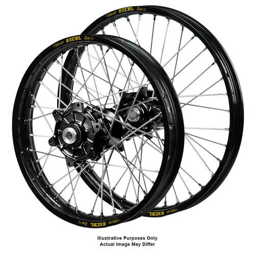 KTM 1090-1190-1290 Adventure 2013-2024 (21x1.85/18x2.50) Black Excel Rim / Haan Black Hubs wheel set